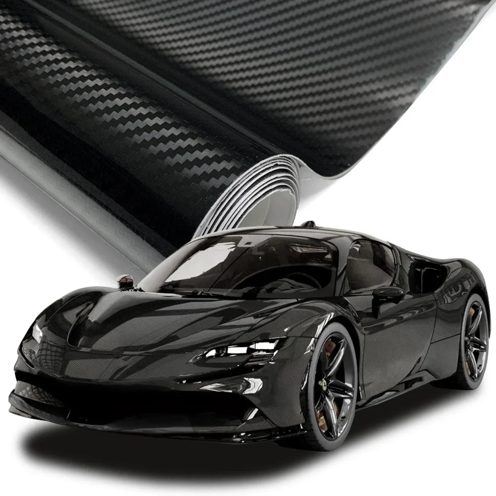 145cmx200cm Carbon Fiber Vinyl Film Car Styling Wrapping Sheet Roll Film Automobiles DIY for Car Hood Roof Stickers Accessories