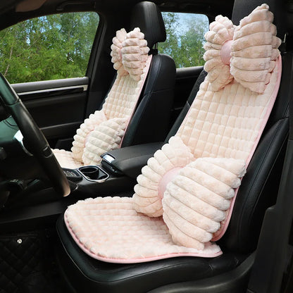 Universal Warm Plush Car Seat Cover Fur Rabbit hair-like Seat Protector Winter Suit for Most Car Cushion Interior Accessories