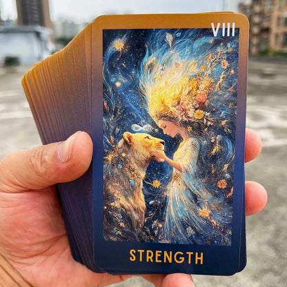 78 Card Deck, 13x8 Cm, Lantern of the Stars Tarot Cards, Traditional Symbolism with Bright Celestial Imagery, Card Game