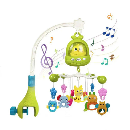 Musical Baby Crib Mobile with Projector Remote Control Night Light Sensory Hanging Toy for Newborns Infant Stroller