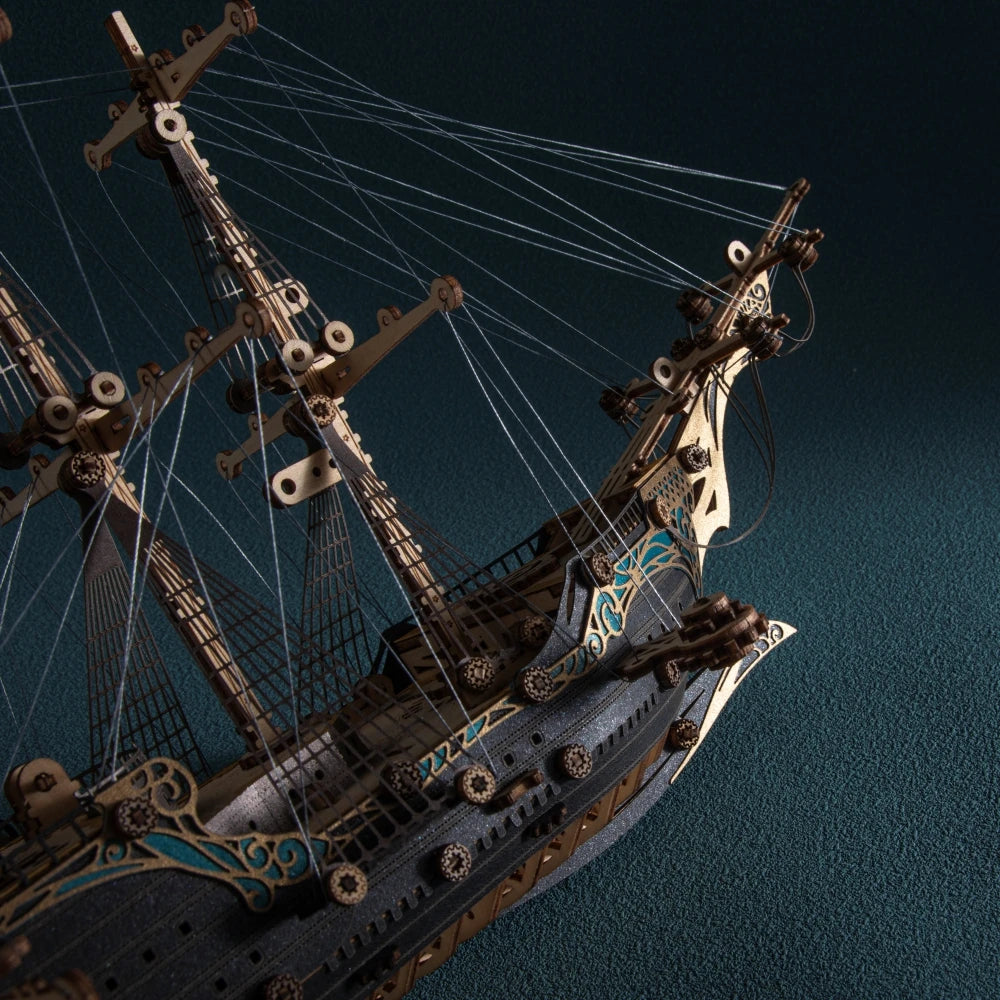 3D Wooden Sets For Adults And Children, Steampunk Mystery Future Pirate Ship DIY Assembled Toys Creative Decorations Birthda