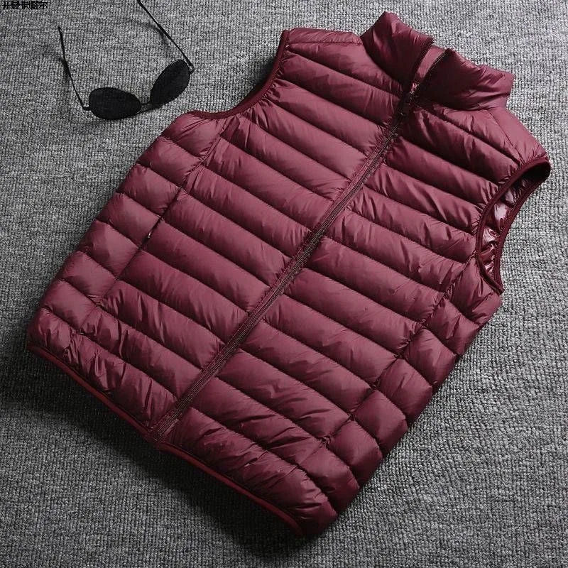 Ultra-Light down Cotton Jacket Men's Spring Fashion Slim Fit Long Sleeve Warm Casual Style Pure Color Youth Popular Clothing