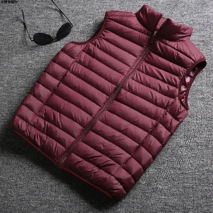 Ultra-Light down Cotton Jacket Men's Spring Fashion Slim Fit Long Sleeve Warm Casual Style Pure Color Youth Popular Clothing