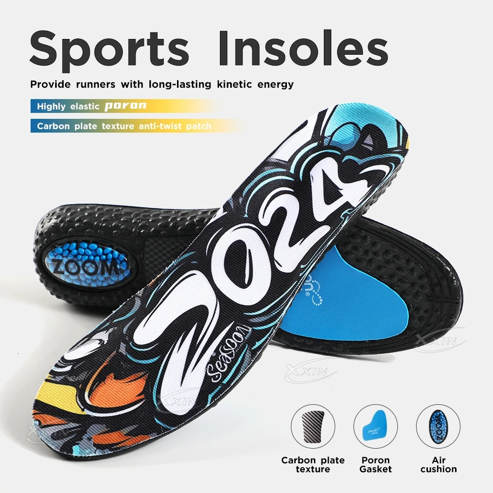 【Xxin】Air Cushion Sport Insoles PORON Shock Absorption Running Shoes Pad Size 36-46
