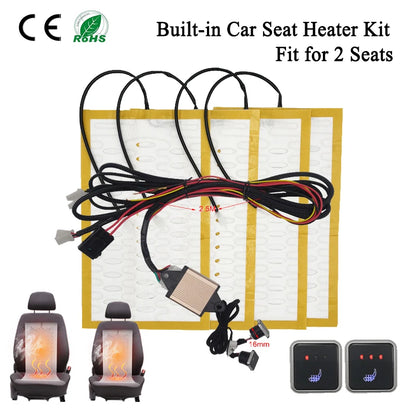 Car Seat Heater Universal 12V Alloy Wire Fast Heating Heat Pads 3 Levels Dual Square Control Switch With Harness Winter Warmer