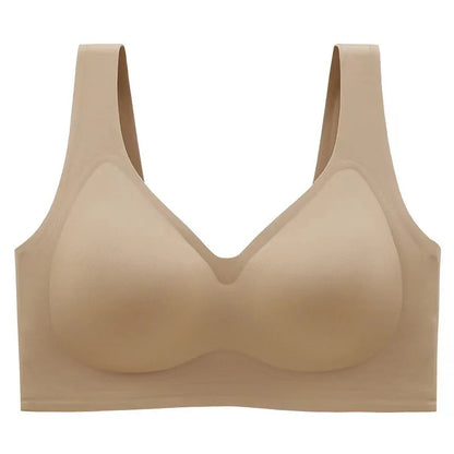 Large Size Thin Jelly Anti-Sagging Adjustable Large Breasts Appear Smaller Seamless Women's Rimless Bra Sexy Female Lingerie