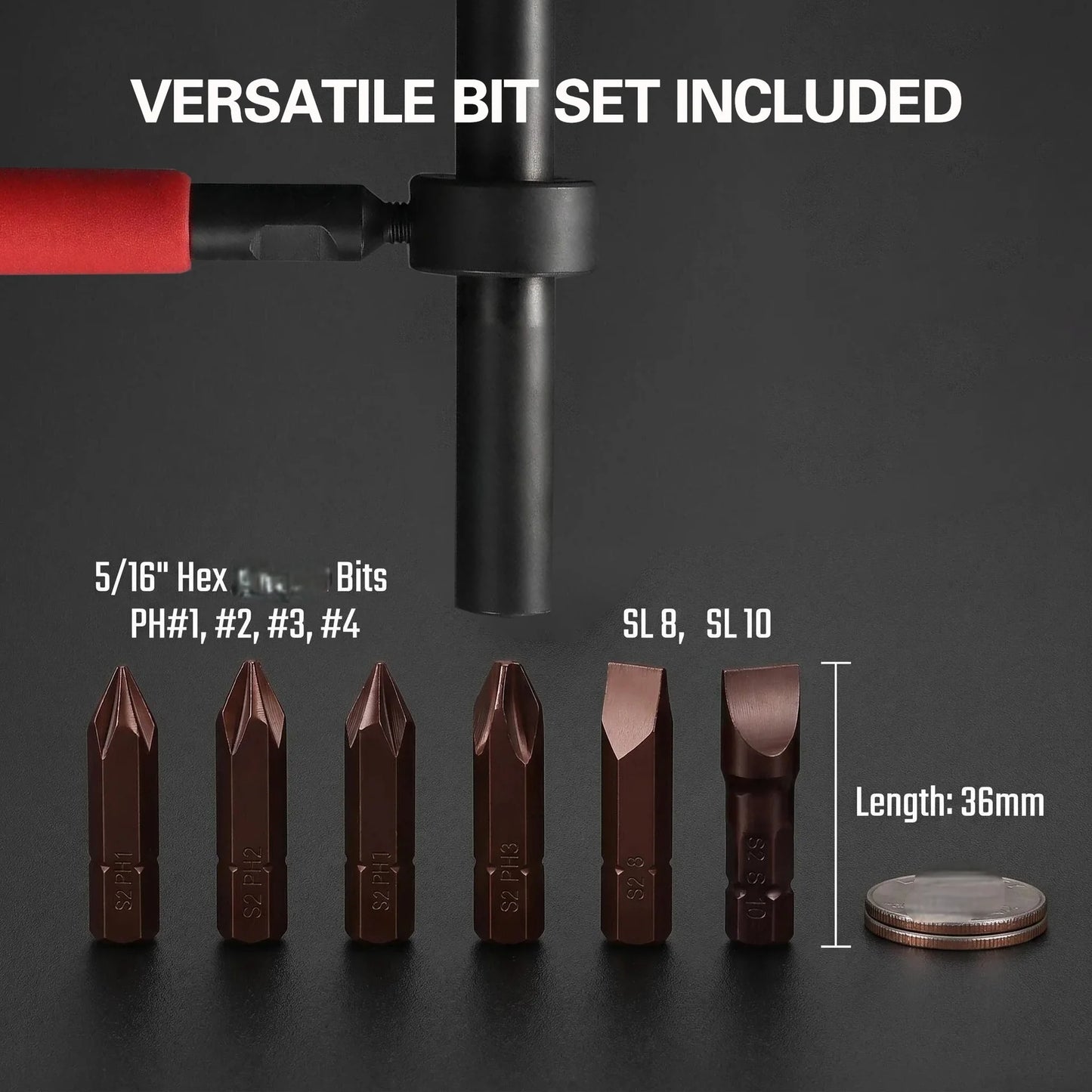 6pcs Air For Impact Screw Remover Bit Set Pneumatic Hammer Screwdriver Car Maintenance Tools Disassembly Tool