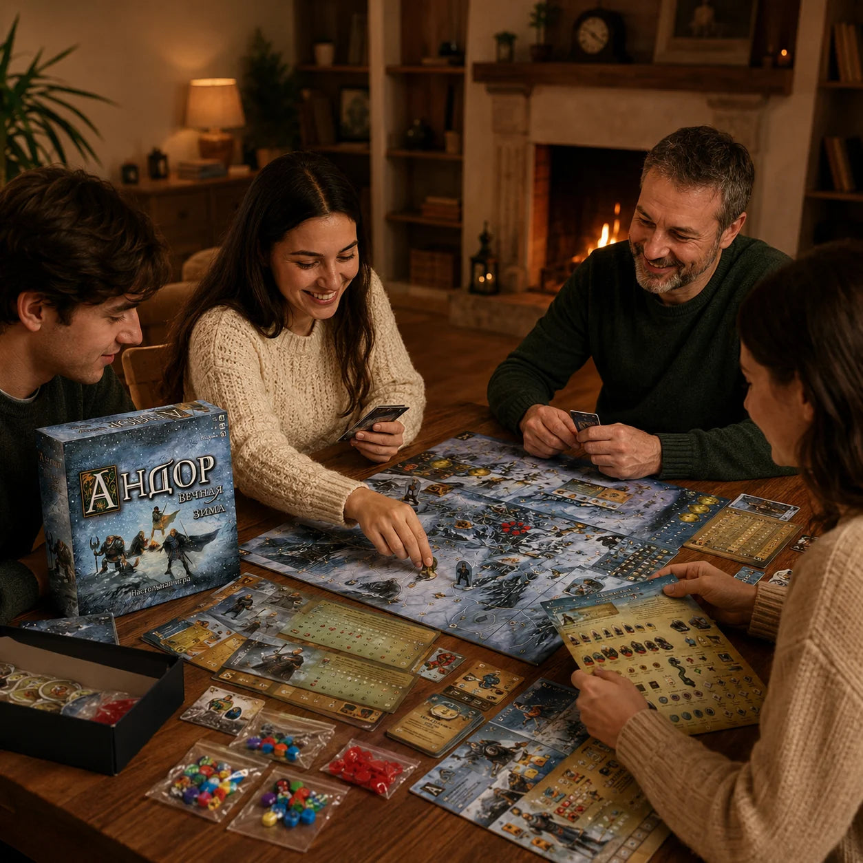 Andor Eternal Winter Cooperative Fantasy Adventure Strategy Board Game Family Teens Adults Russian Version