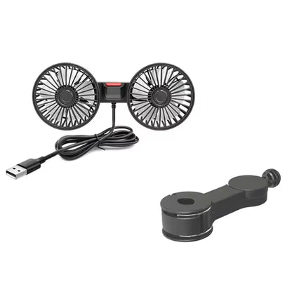 Double-Head Usb Electrical Car Fan Car Supplies360° Rotatable Portable Auto Cooling Fan 2-Speed Strong Wind Dashb