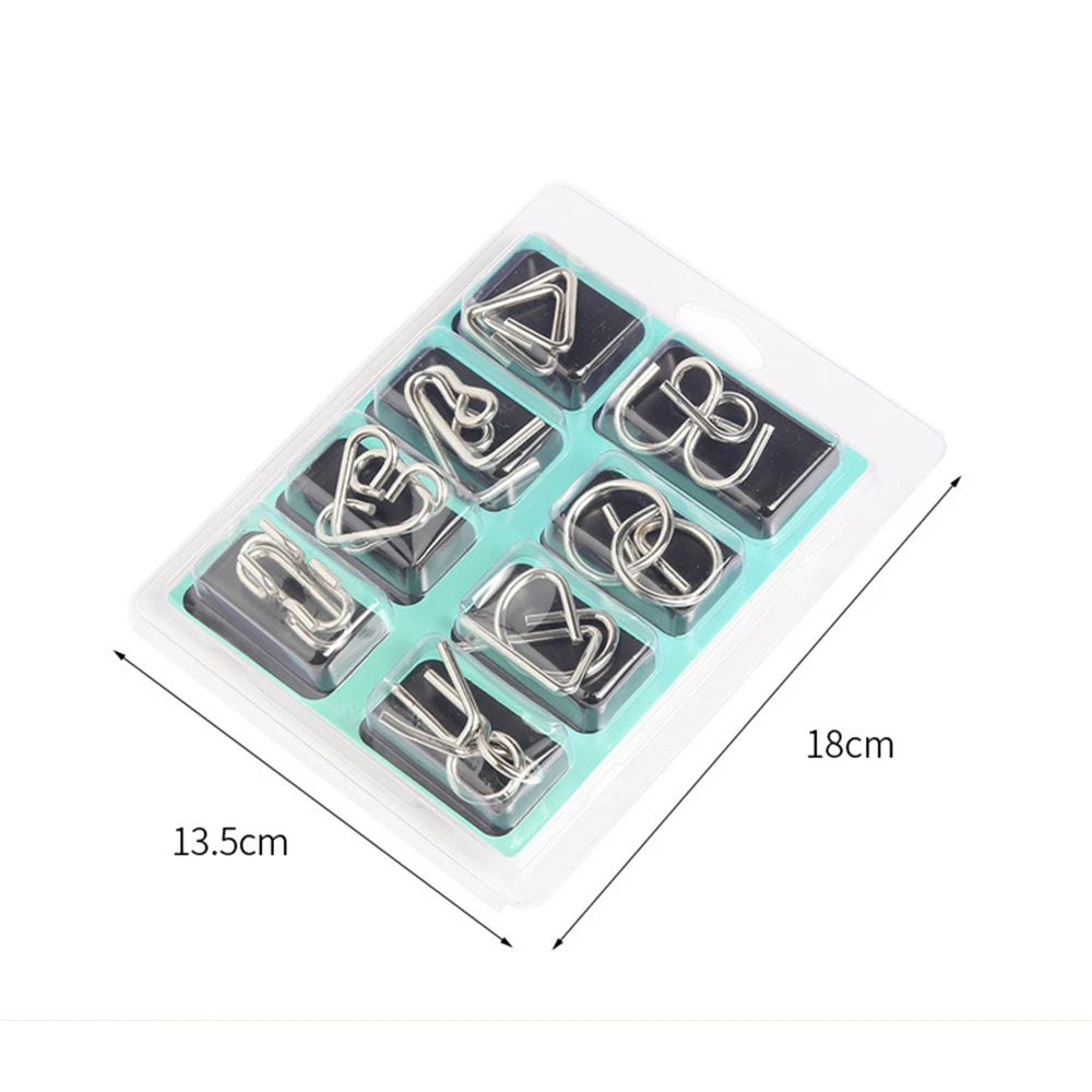 NEW Set of 24PCS Metal Wire Puzzle Toys IQ Test Puzzle Unlock Toys Brain Teasers
