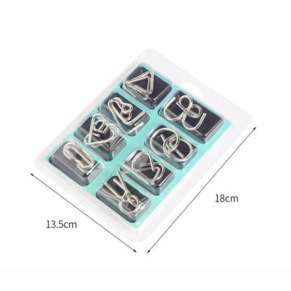 NEW Set of 24PCS Metal Wire Puzzle Toys IQ Test Puzzle Unlock Toys Brain Teasers