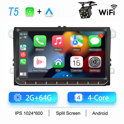 2Din Car Radio Android for Volkswagen Golf 5 6 Polo Passat B6 B7 CC Skoda Jetta Universal Multimedia Carplay Wifi GPS Navigation