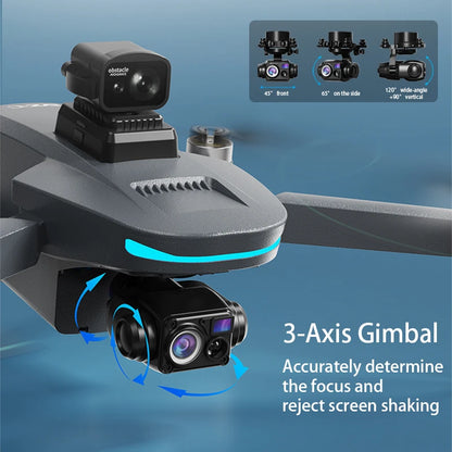 L200 PLUS GPS Drone 5G WIFI Professional 8K 3-axis Gimbal Aerial Brushless Obstacle Avoidance HD Dual Camera Security Drone Toys