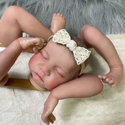 18Inch Already Painted Reborn Doll Kit Levi Sleeping 3D Painted Skin High Quality Unassembled Handmade Reborn Baby Doll Parts