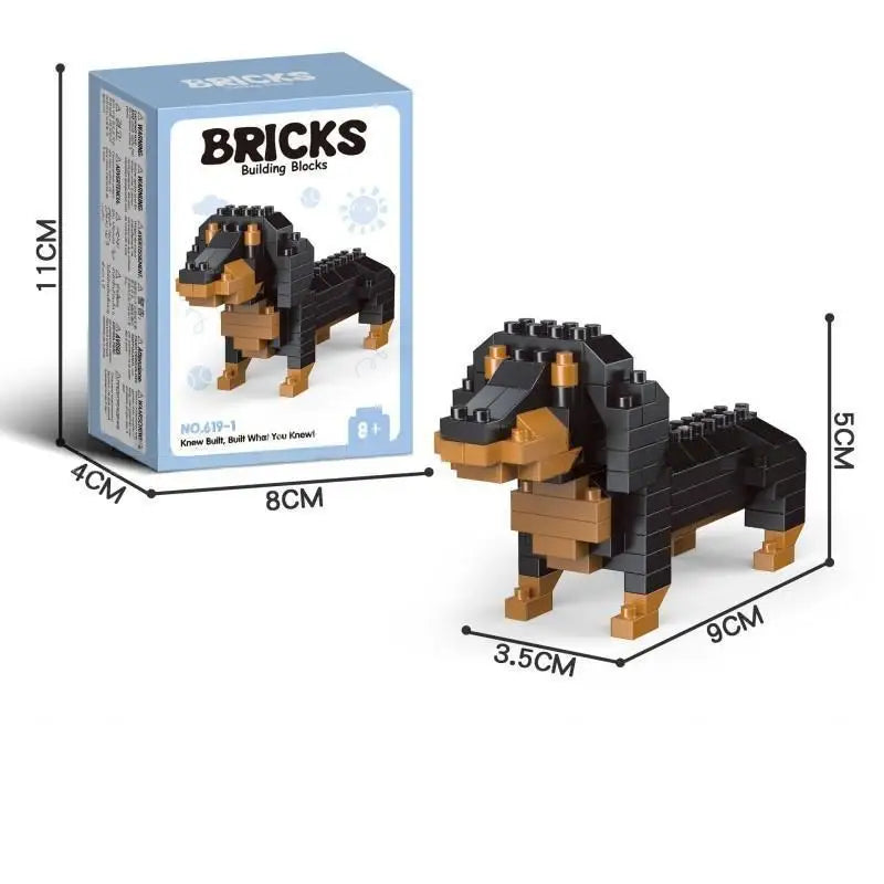 Shrimp Building Blocks Cattle Horses Hard Work Office Figurines Cream Cat Ornament Beast of Burden Model Assembly Toy for Worker