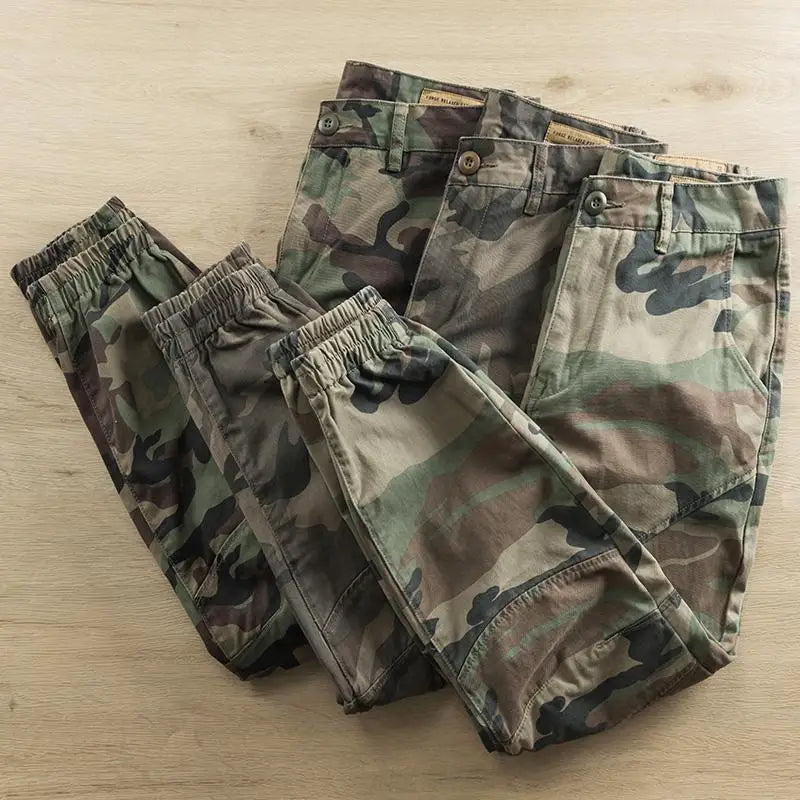 Pure Cotton Camouflage Workwear Trousers Men's Loose Fit Multi-Pocket Wear-Resistant Autumn Winter Fashion Brand Long Pants
