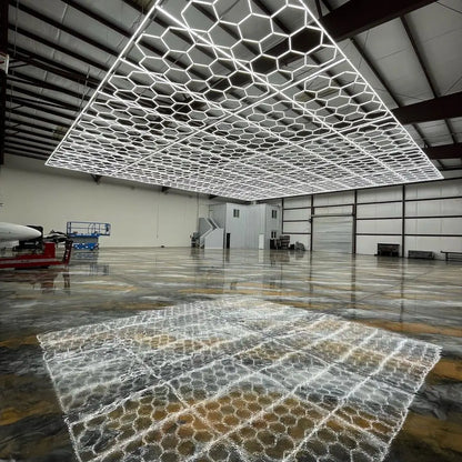 Garage Hexagon LED Light 50000H 6500K Ultra Bright for Home Gym Barbershop Car Detailing Bar Basement Workshop Ceiling Lighting