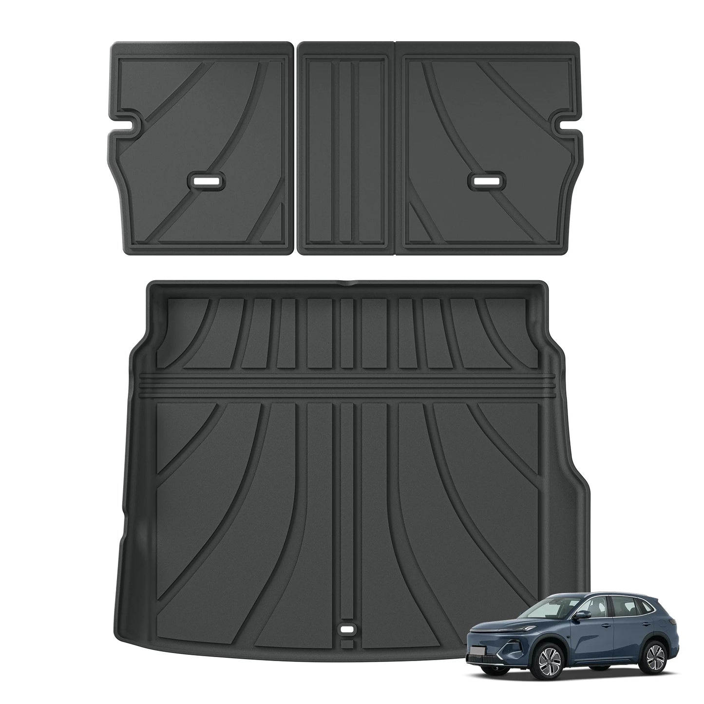 Left Drive for Geely EX5 EM-i 2025 2026 LHD Car Floor Mats Cargo Liner Trunk Pad TPE 3D Foot Mat Waterproof All Weather BLACK