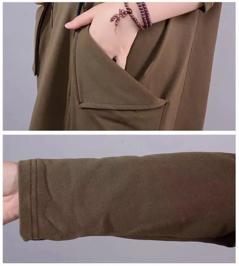 Casual Loose Long Sleeve Dress for Middle-Aged And Elderly Mothers Spring Autumn plus Size Women's Clothing Slimming Belly Co...
