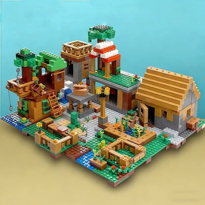 Luxury 6-in-1 Large Village Stacking Block Set with Tree House | Premium Design | Gift & Collection