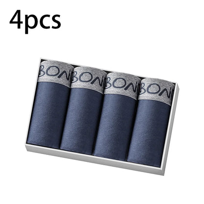 4pcs Men's Cotton Underwear Wear-Resistant High-Quality Pure Cotton Comfortable Design Daily Travel Wear Inner Pants