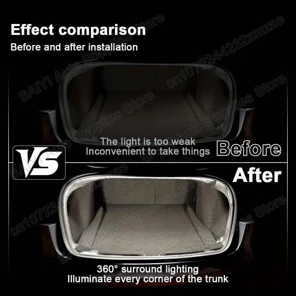 For Tesla MODEL 3 highland Car trunk light bar, Plug & play Rear luggage decoration lights, LED Car interior atmosphere light