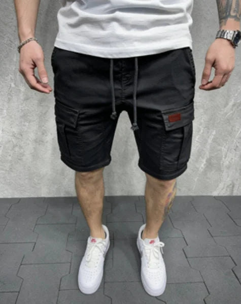 Men's Cargo Shorts Casual Work Pants Loose Fit High Street Short Pants Clothing Drawstring Sports Male Outfit Shorts