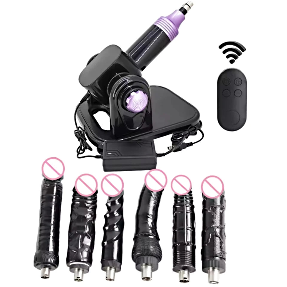 60W Automatic Sex Machine with Big Black Dildo for Women Love Machine Masturbation Pumping Gun for Couple Men Sex Toys
