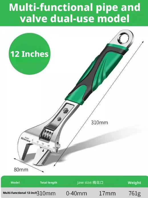8/10/12 Inch Adjustable Wrench Set, Multifunctional Universal Spanner, Labor-Saving Locking Design, Auto Maintenance & Household