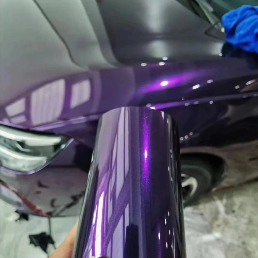 Premium PET High Glossy Midnight Purple Vinyl Wrap Film Car Wrapping Motorcycle DIY Sticker Decal Air Release Self Adhesive