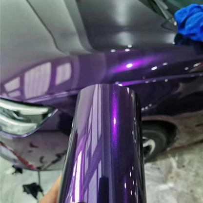 Premium PET High Glossy Midnight Purple Vinyl Wrap Film Car Wrapping Motorcycle DIY Sticker Decal Air Release Self Adhesive
