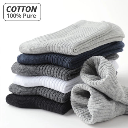 HSS Brand 2026 New 85% Pure Cotton Men Socks Casual Business Stripe Deodorant Breathable Man Travel Winter Sock 5 Pairs / Lot