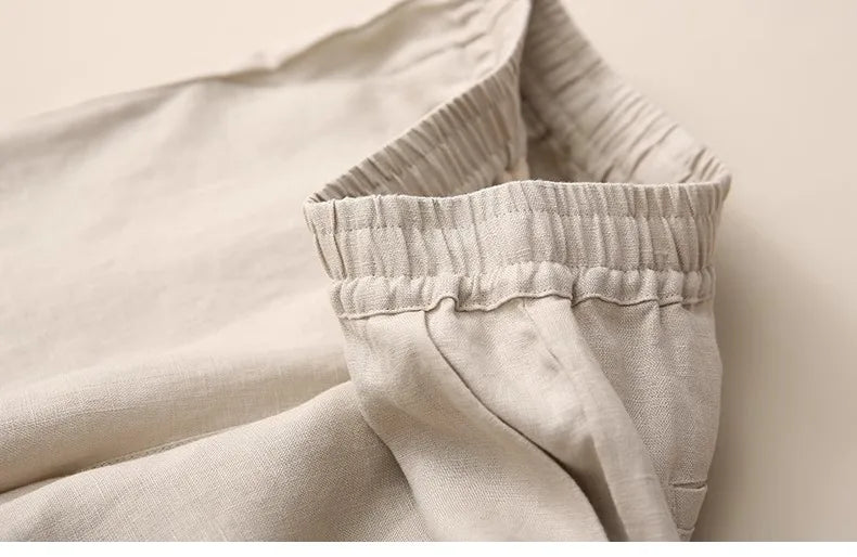 Fashionable Retro Linen Top And Pants Set for Women High End Cotton Linen Ensemble Summer 2026 Elegant Two Piece Suit