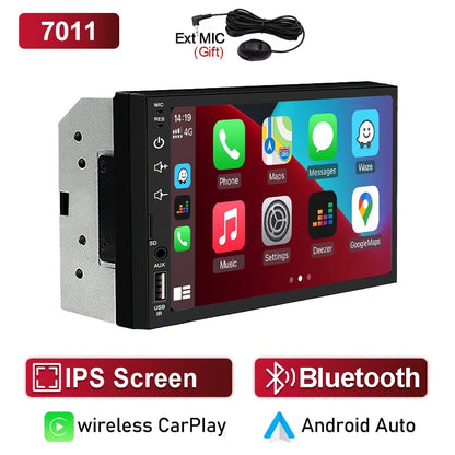 XIMA 7 Inch 2 Din Wireless Carplay Android Auto Car Radio Multimedia Video MP5 Player With BT FM Stereo Autoradio Audio USB TF