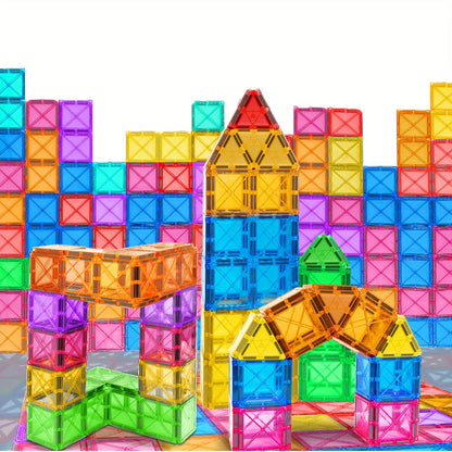 30/50/100 Magnetic Tiles Enhance Hands-On Ability and Creativity, Youth Education Puzzle Collage, Random Color Birthday Gift