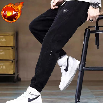 Men’s Winter Fleece Lined Pants Thick Corduroy Joggers Warm Casual Trousers for Cold Weather 2026