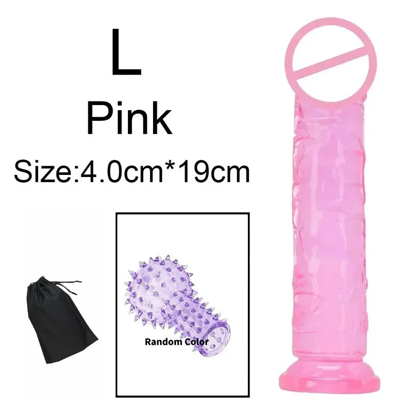 Realistic Anal Butt Plug Soft Jelly Dildo Suction Cup G Spot Anal Vaginal Masturbators Penis Dick Adult Sex Toys For Women Men