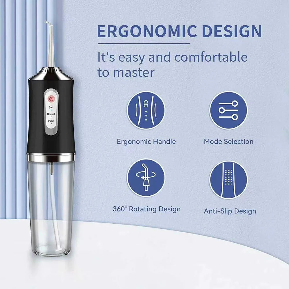 Portable Cordless Dental Water Irrigator Flosser Waterproof Travel Rechargeable 4 Modes Ipx7 Oral Teeth Irrigador Irrigation
