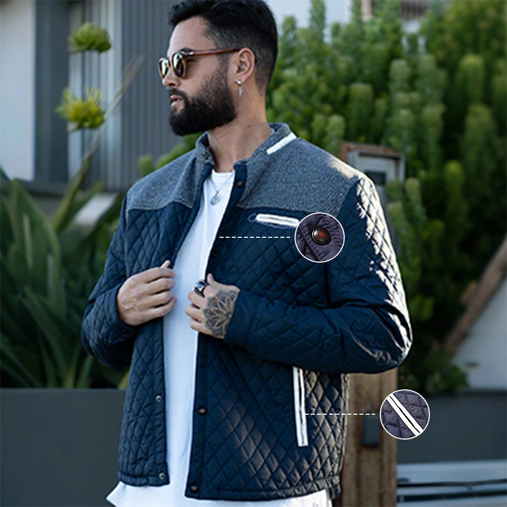 Men's Jackets Casual Coat Diamond Quilted Puffer Down Lightweight Casual Button Down High Quality Overshirt Us Size