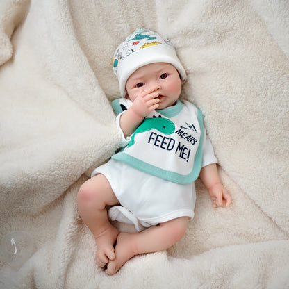 17" Full Silicone Reborn Baby Doll-Soft,Realistic Newborn, Full Body Silicone Not Vinyl Perfect Gift for Collectors Parents