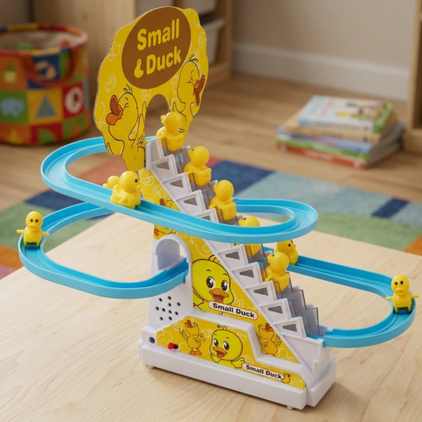 Electric Duck Climbing Stairs Toy Interactive Duck Climbing Stairs Toy Playset Flashing Funny for Toddlers, Playroom, Home