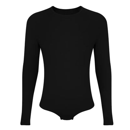 :Men's Long Sleeve Shapewear Bodysuit High Stretch Full Body Shaper Tummy Control Slimming Faja Round Neck Thermal Undershirt