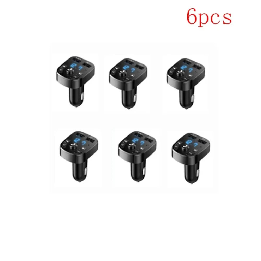 1/2/4/6pcs Car Bluetooth Music Adapter FM Transmitter Receiver Car Kit MP3 Audio Player 3.1A USB Fast Charger Car Accessories