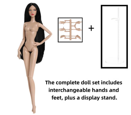 1/6 Scale Supermodel Female Body with 14 Joints Includes Multiple Wig Options And Extra Head for Collectible Figures
