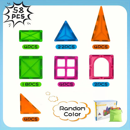 Magnetic Building Blocks, 3D Puzzle Assembly Suitable for Boys and Girls Birthday Gifts, Colors Are Random