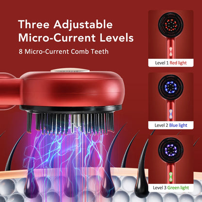 Electric Scalp Massage Brush Red Light Therapy Hair Growth Massage Comb Anti Hair Loss Liquid Oil Applicator Massager Tools