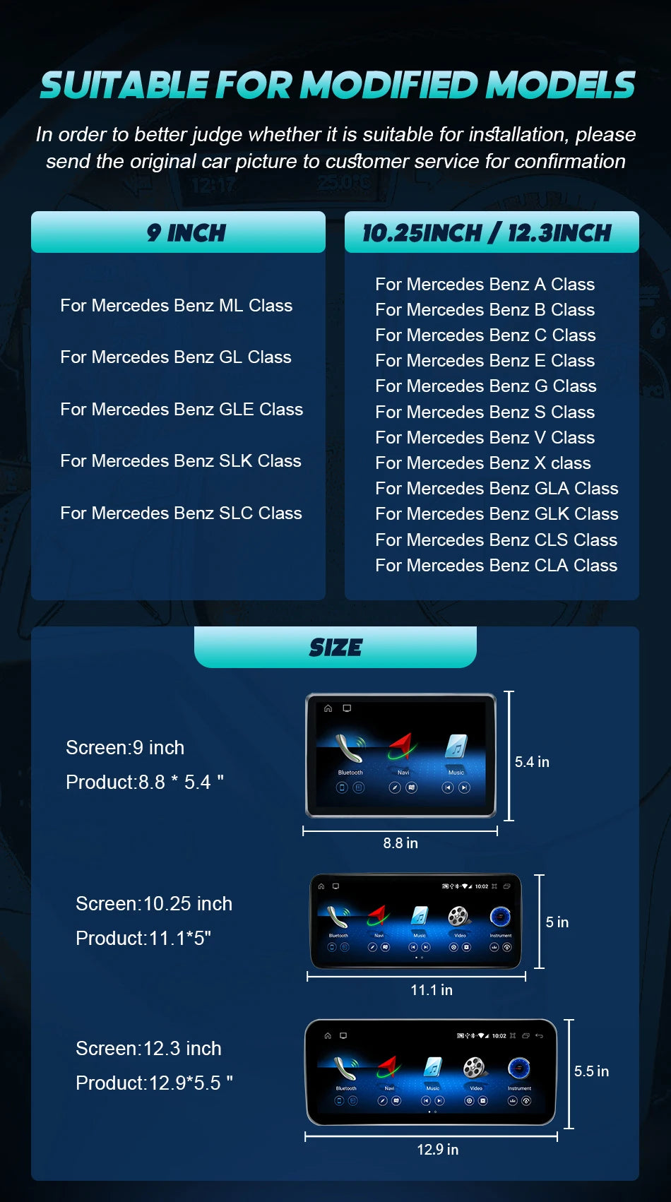 Android Auto Wireless CarPlay For Mercedes Benz C Class W205 GLC X253 V W446 Car Multimedia Navigation GPS DSP Qualcomm 680