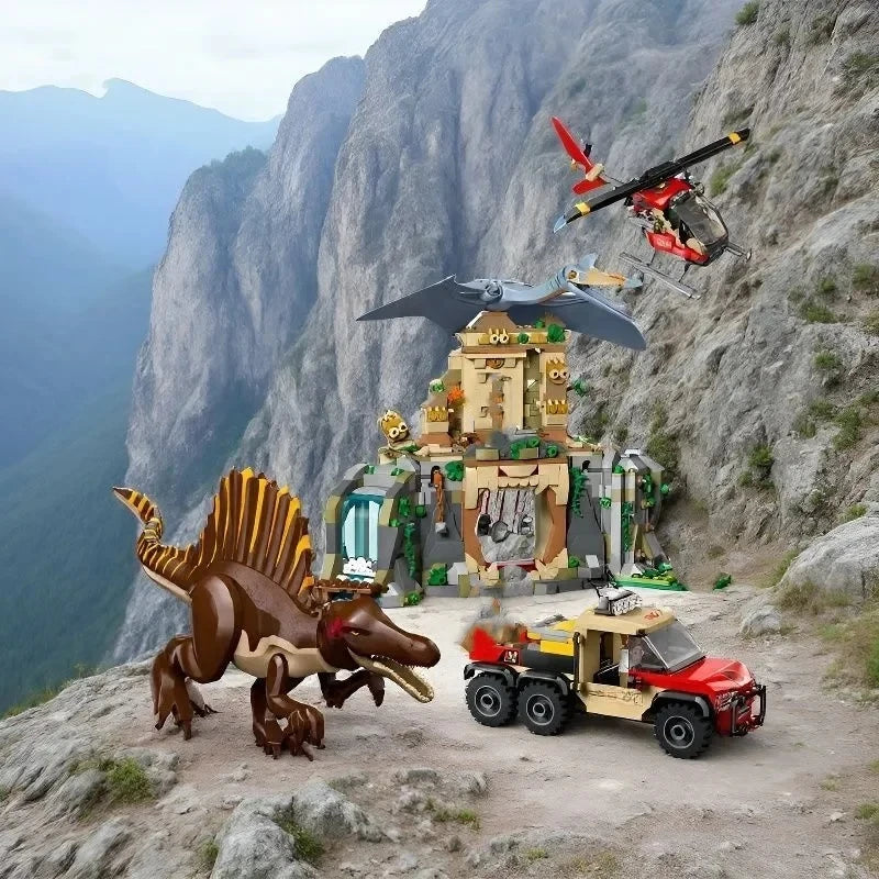 Spinosaurus and Fengshen Pterodactyl Aerial Mission Creative Series Model  Boys' Educational Dinosaur Puzzle Toy Gift Decoration