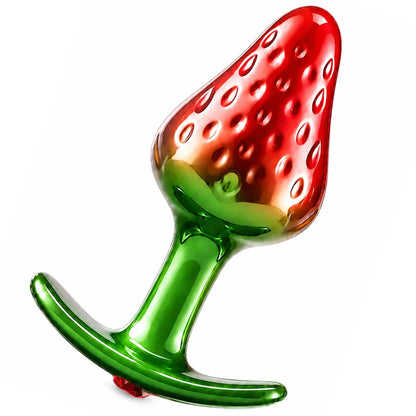 Strawberry Metal Anal Beads Butt Plug Set Small Medium Large Wearable Anal Plug Jewelry Anal Sex Toy For Man Woman