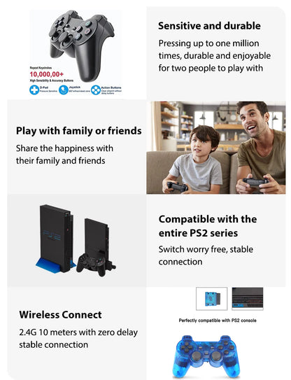 2.4G Wireless Controller Gamepad Dual Vibration Joystick for P2 Console PC Game Controle Joypad USB